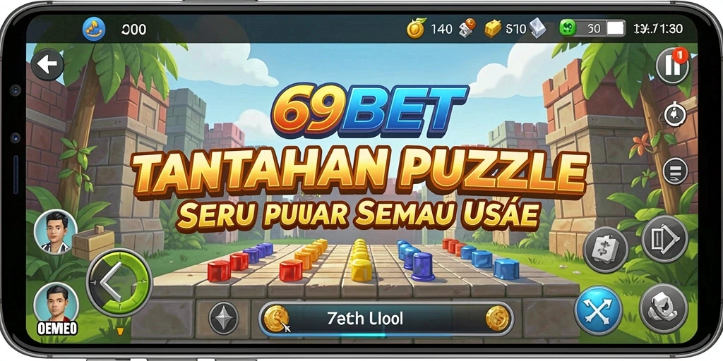Screenshot gameplay seru dari 69BET yang menunjukkan tantangan Puzzle.