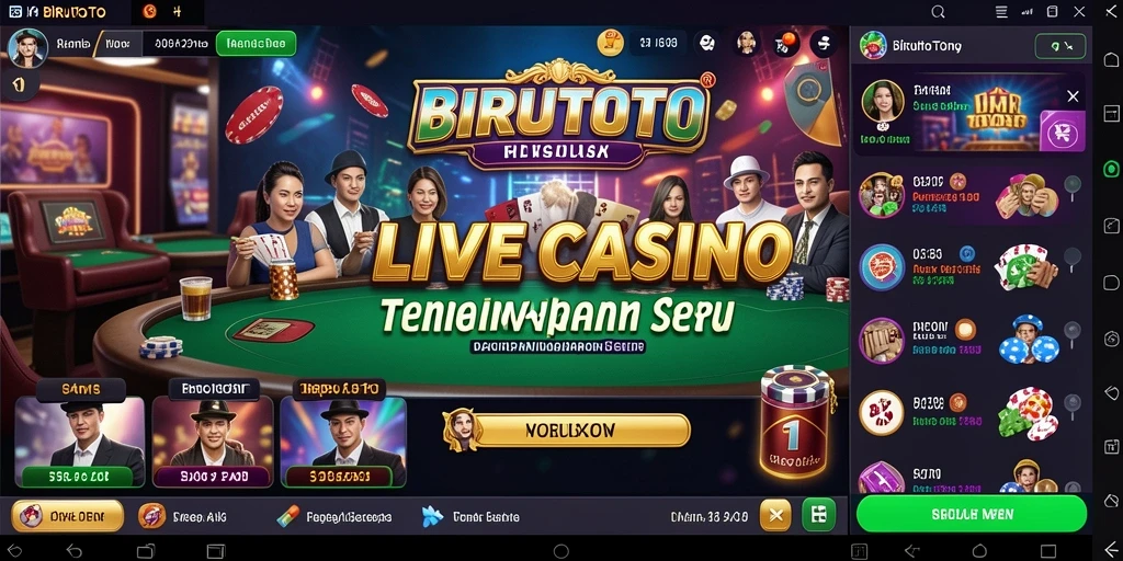 Gameplay Live Casino BIRUTOTO yang menarik dan interaktif.