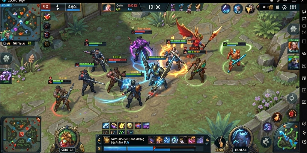 Screenshot gameplay CERI123 menampilkan pertempuran strategis yang mendebarkan.