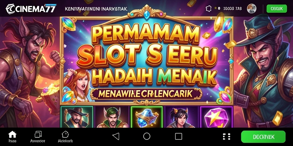Screenshot utama CINEMA77 menampilkan gameplay menarik slot.