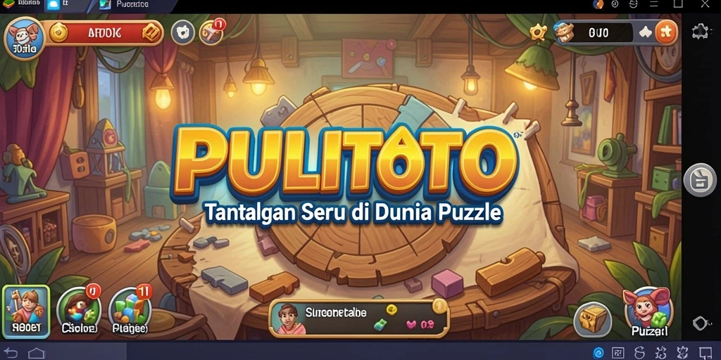 Tampilan gameplay PULITOTO dengan berbagai teka-teki yang menantang.