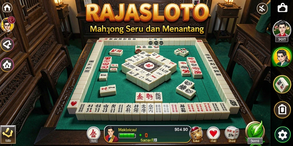 Screenshot gameplay RAJASLOTO menampilkan tantangan Mahjong yang seru.
