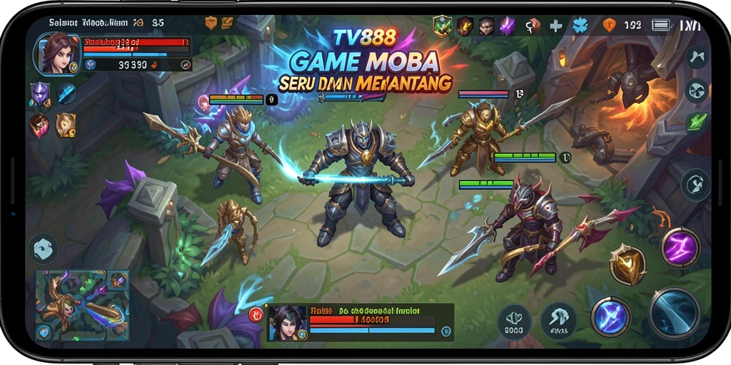 Gameplay seru dari TV888 dalam pertarungan MOBA.
