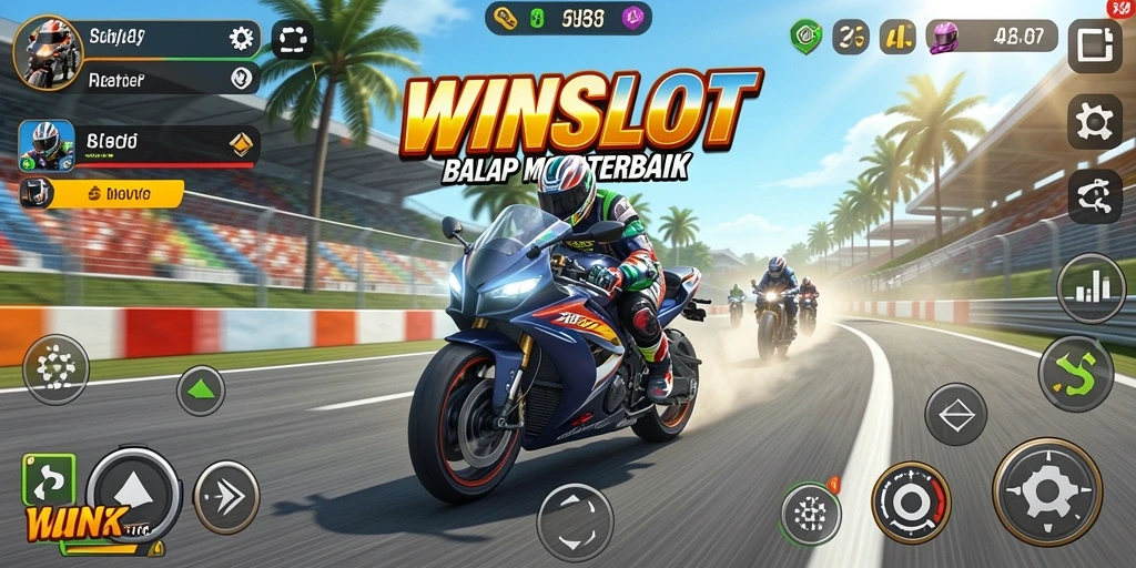 Screenshot WINSLOT menampilkan balapan motor dengan grafis yang menawan.